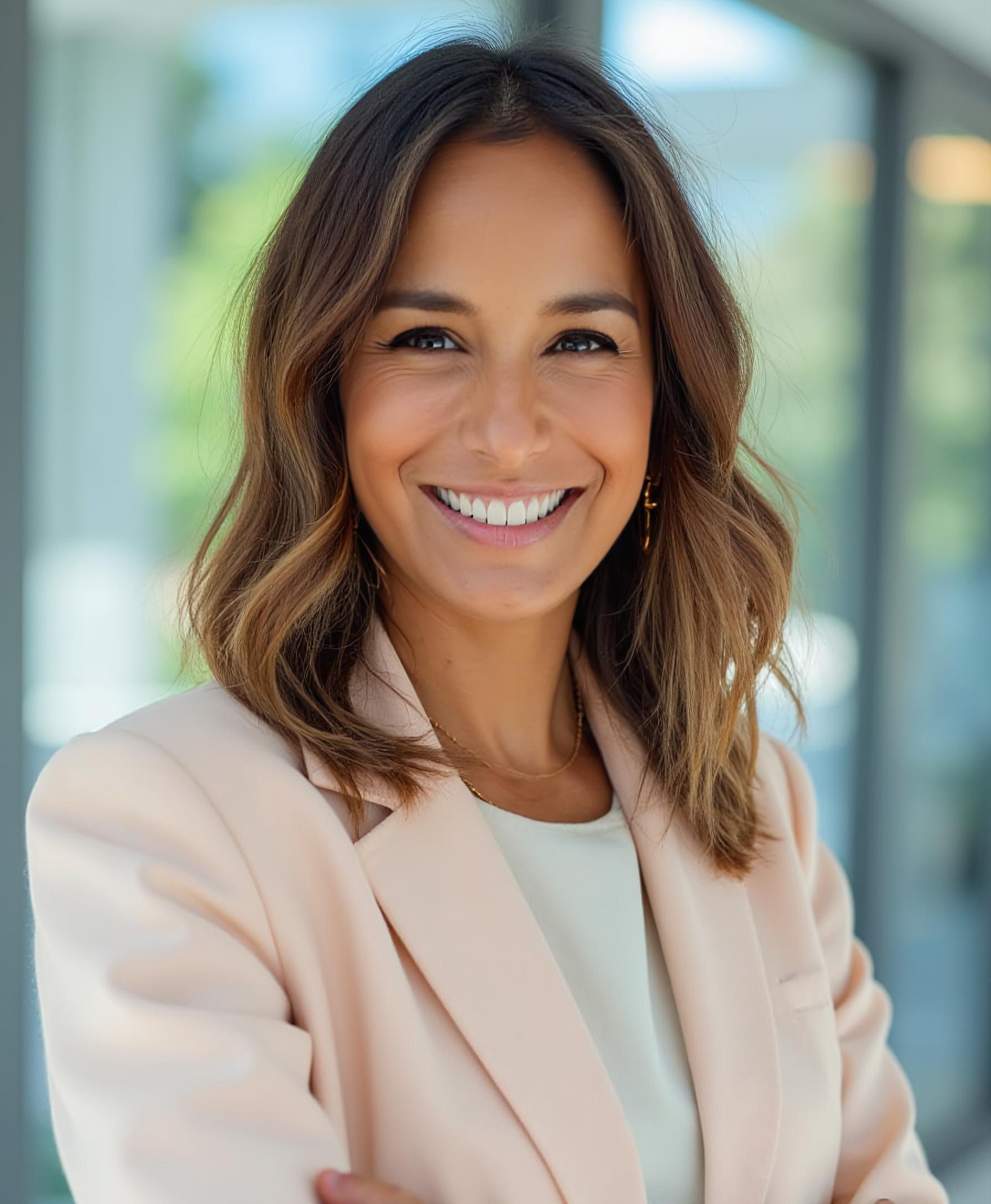 Portrait of a man with brown hair and glasses on a flat gray background.